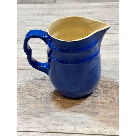 Vintage Blue Oxford Stoneware Pitcher - Picture 5 of 10